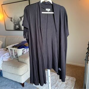 NWT Emerald Brand Lightweight Short-Sleeve Cardigan Black 2X